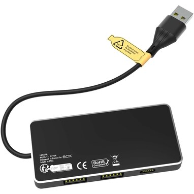 SCX.design H20 USB-концентратор 8-в-1 с двойным входом и 6 портами сплошной черный - 2PX16590- Фото №5