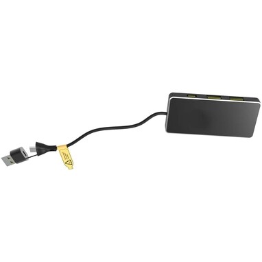 SCX.design H20 USB-концентратор 8-в-1 с двойным входом и 6 портами сплошной черный - 2PX16590- Фото №6