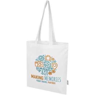 Madras Blend эко-сумка из переработанного хлопка GRS плотностью 140 г/м² объемом 7 л белый - 12076001- Фото №2
