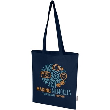 Madras Blend эко-сумка из переработанного хлопка GRS плотностью 140 г/м² объемом 7 л темно-синий - 12076055- Фото №2