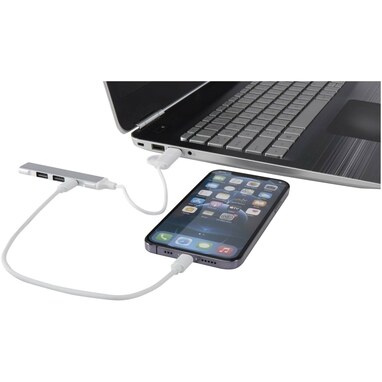 Alkaid 4-портовий концентратор USB-A та Type-C з переробленого алюмінію з двома входами срібний - 12446981- Фото №5