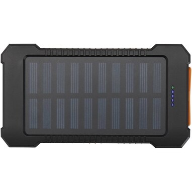 Altair 5000 мАч 10 Вт прочное портативное зарядное устройство из переработанного пластика с солнечной батареей и встроенным фонариком сплошной черный - 12447190- Фото №4
