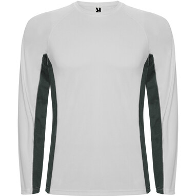 SHANGHAI L/S Спортивная комбинированная футболка с двумя полиэстерными тканями белый, темно-серый  размер 2XL - CA6670050146- Фото №1