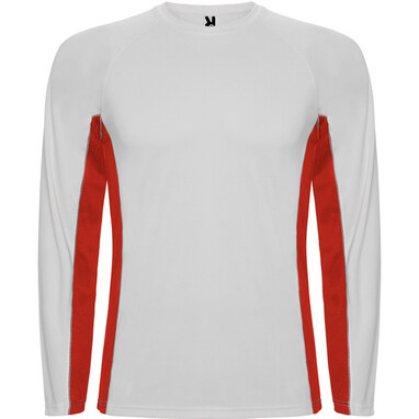 SHANGHAI L/S Спортивная комбинированная футболка с двумя полиэстерными тканями белый, красный  размер M - CA6670020160- Фото №1