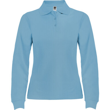 ESTRELLA WOMAN L/S Приталенное поло (slim fit) с длинным рукавом небесно-голубой  размер S - PO66360110- Фото №1