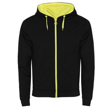 FUJI Кофта з футера c деталями в флюоресцентної кольорі чорний, флюорісцентний жовтий  розмір L - SU11050302221- Фото №1