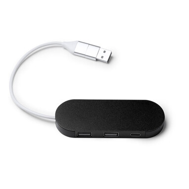 USB-порт з переробленого алюмінію чорний - IA1202S102- Фото №1 USB-порт з переробленого алюмінію чорний - IA1202S102- Фото №1
