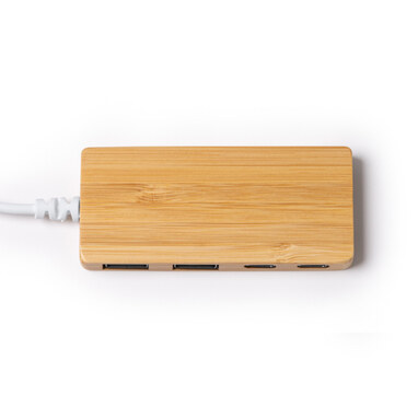 Порт USB-концентратора з бамбука бежевий - IA1263S129- Фото №1 Порт USB-концентратора з бамбука бежевий - IA1263S129- Фото №1