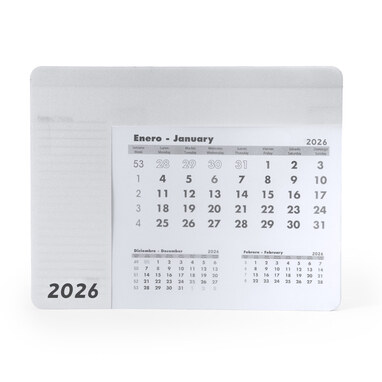 Килимок для миші з календарем на 2026 рік білий - IA3017S101- Фото №1 Килимок для миші з календарем на 2026 рік білий - IA3017S101- Фото №1
