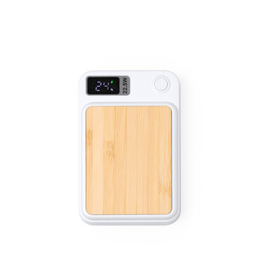 Power Bank з основною структурою з бамбука та переробленого АБС-пластику білий - PB1286S101- Фото №1