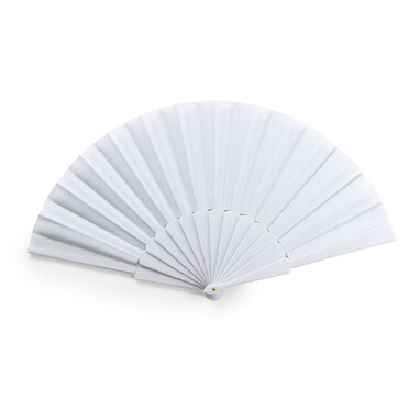 Веер с деревянными ребрами и полиэфирной тканью белый - PF3110S101- Фото №1