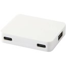 Gaia 4-портовий USB-концентратор з виходом USB-A та Type-C та подвійним входом - виготовлений з переробленого пластику Gaia 4-портовий USB-концентратор з виходом USB-A та Type-C та подвійним входом - виготовлений з переробленого пластику