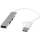 Alkaid 4-портовий концентратор USB-A та Type-C з переробленого алюмінію з двома входами