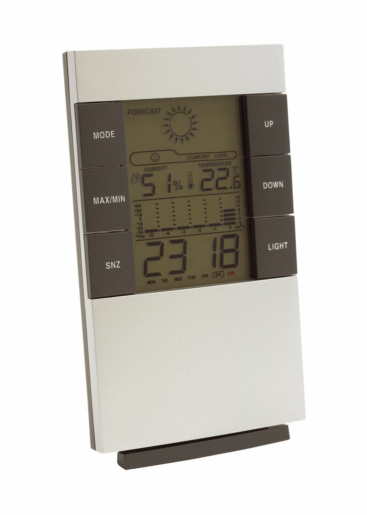 Годинник-будильник SUNNY TIMES сріблястий, сірий - 56-0401031- Фото №1