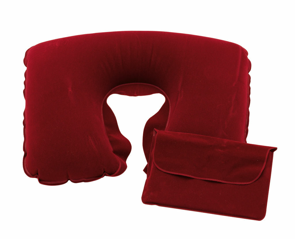 Надувная подушка для путешествий COMFORTABLE тёмно-красный - 56-0402702- Фото №1