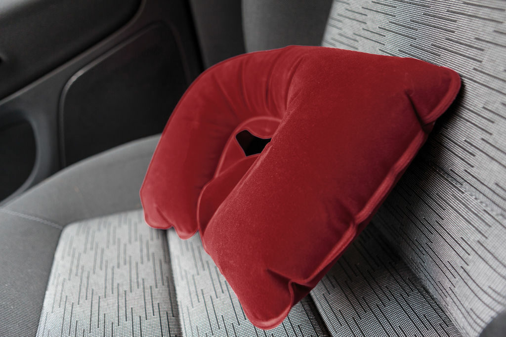 Надувная подушка для путешествий COMFORTABLE тёмно-красный - 56-0402702- Фото №2