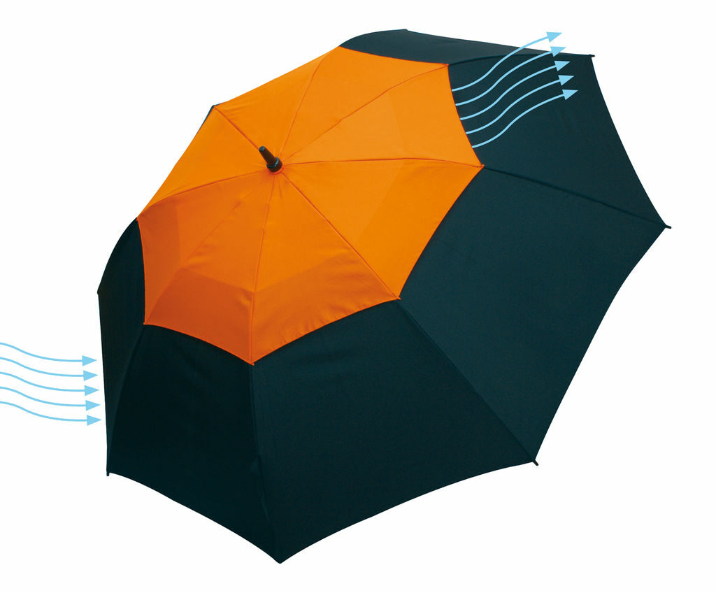 Парасолька типу гольф MONSUN чорний, помаранчевий - 56-0104174- Фото №2