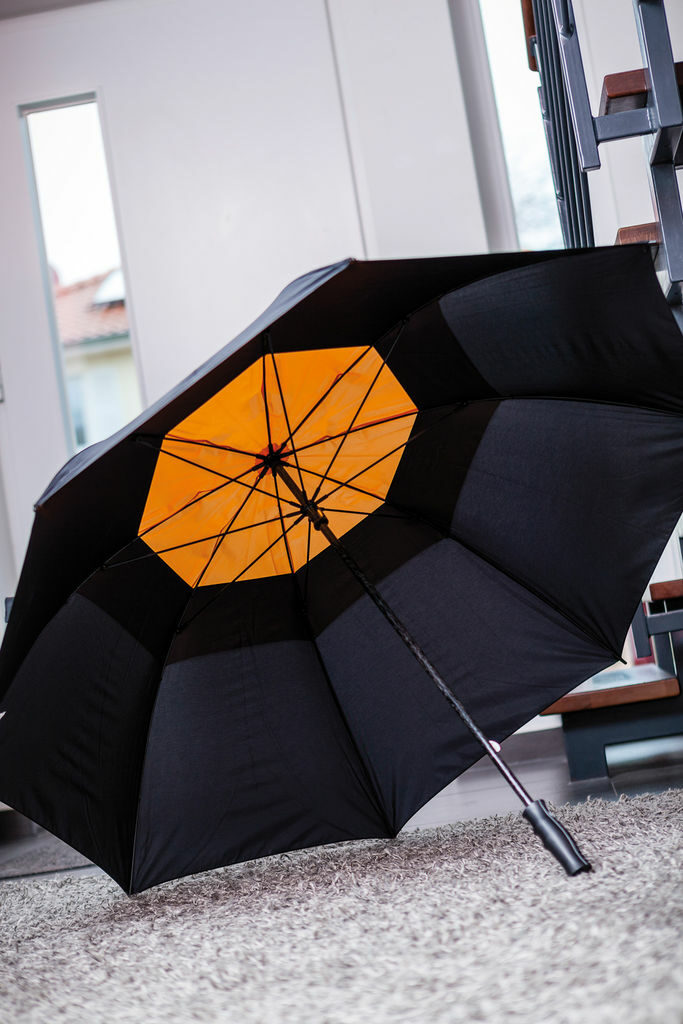 Парасолька типу гольф MONSUN чорний, помаранчевий - 56-0104174- Фото №4