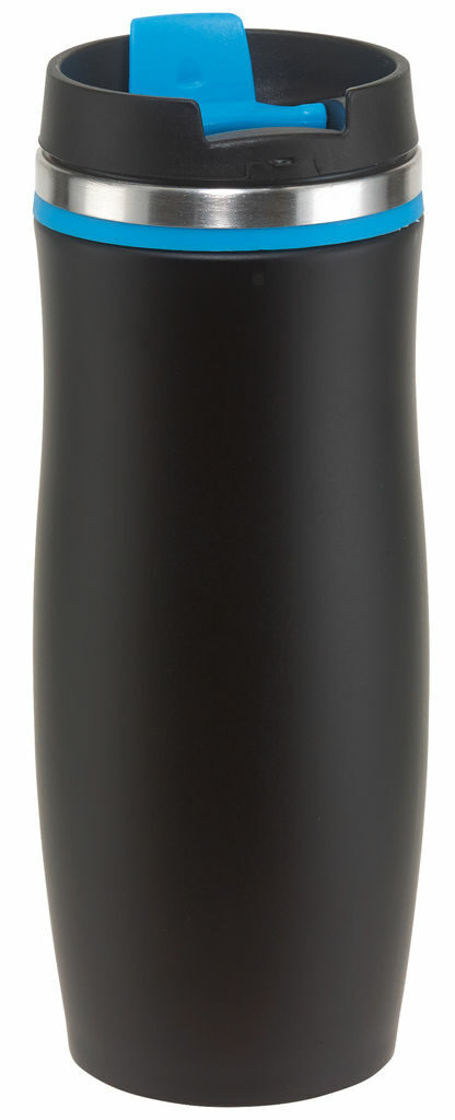 Термокружка DARK CREMA чёрный, синий - 56-0304170- Фото №1