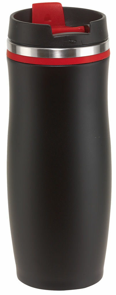 Термокружка DARK CREMA чёрный, красный - 56-0304171- Фото №1