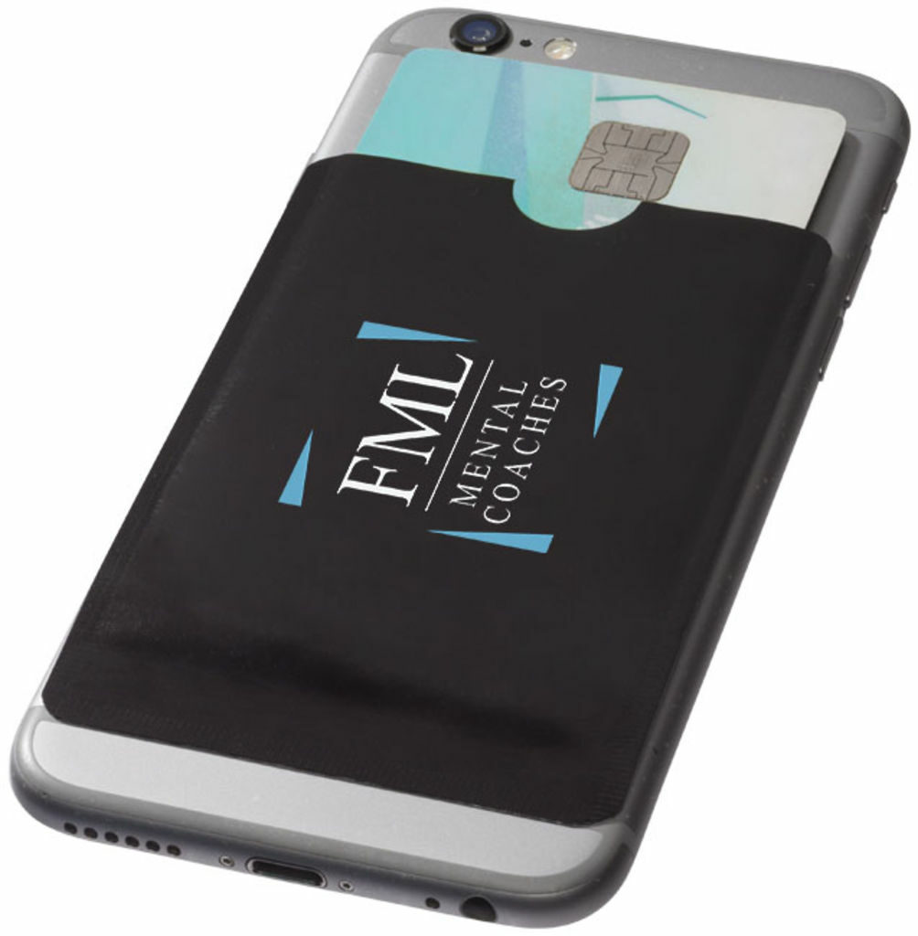 Гаманець для карт з RFID-чіпом для смартфона суцільний чорний - 13424600- Фото №2
