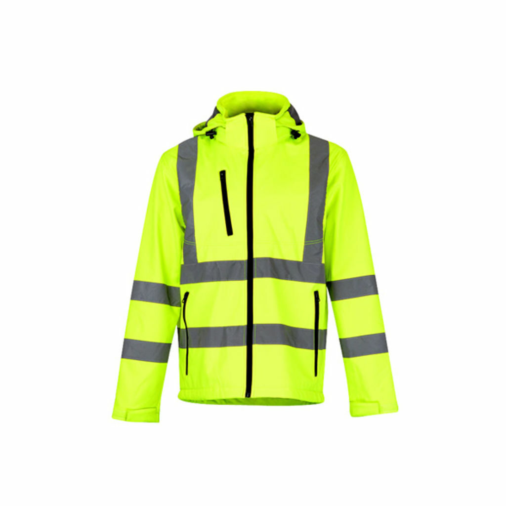 THC ZAGREB WORK. Чоловіча куртка softshell зі світловідбивачами та зі знімним капюшоном жовтий гексахром  розмір XL - 30182-188-XL- Фото №1