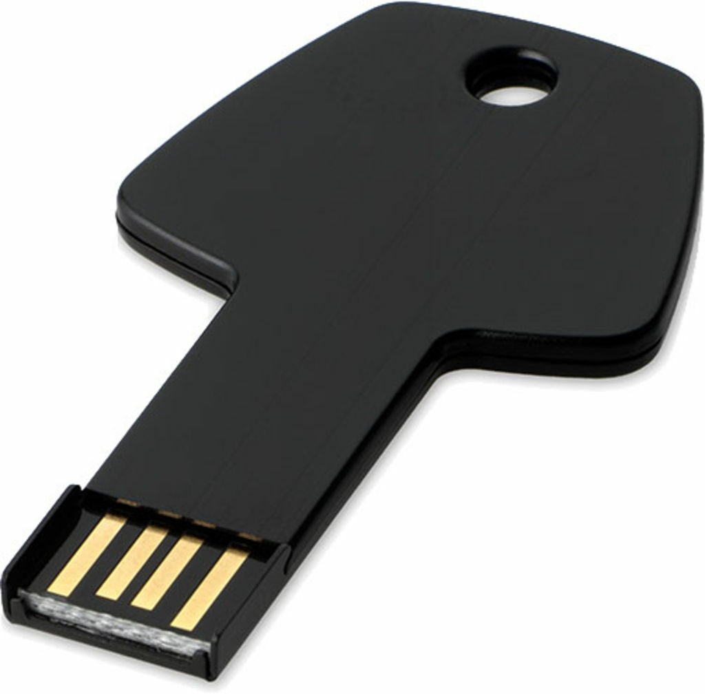 Флешка-ключ алюмінієва 1GB суцільний чорний - 1Z33391D-1GB- Фото №1