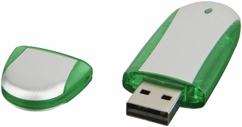 Флешка 4GB зелене яблуко, сріблястий - 1Z30580G-4GB- Фото №1