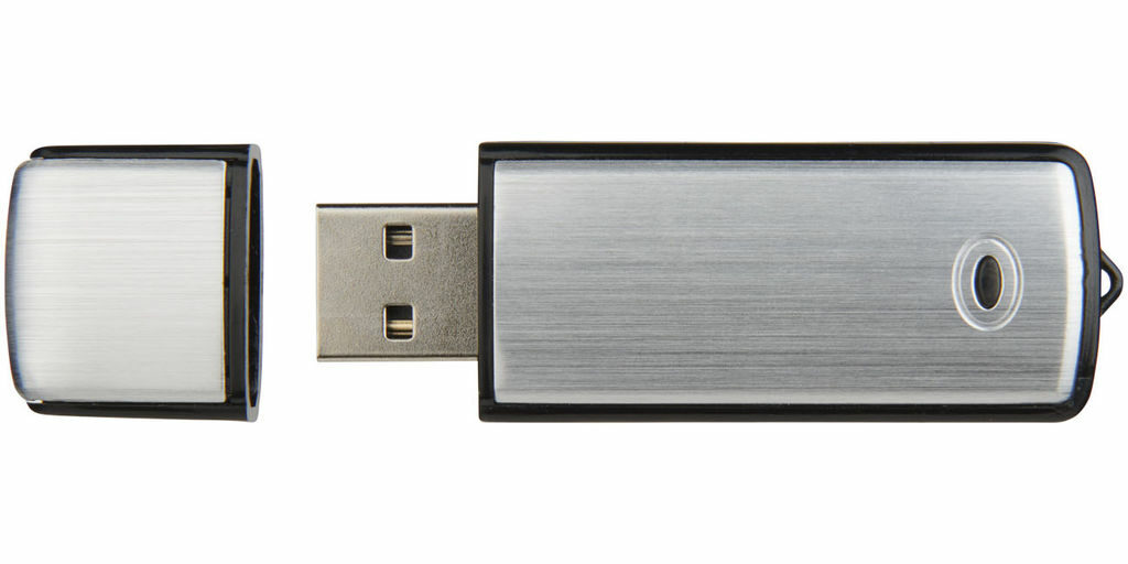 Флешка прямоугольная с колпачком, пластик и алюминий 8GB серебряный - 1Z30360G-8GB- Фото №4