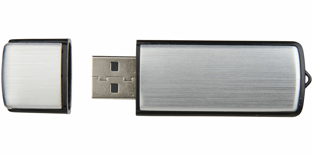 Флешка прямоугольная с колпачком, пластик и алюминий 8GB серебряный - 1Z30360G-8GB- Фото №5