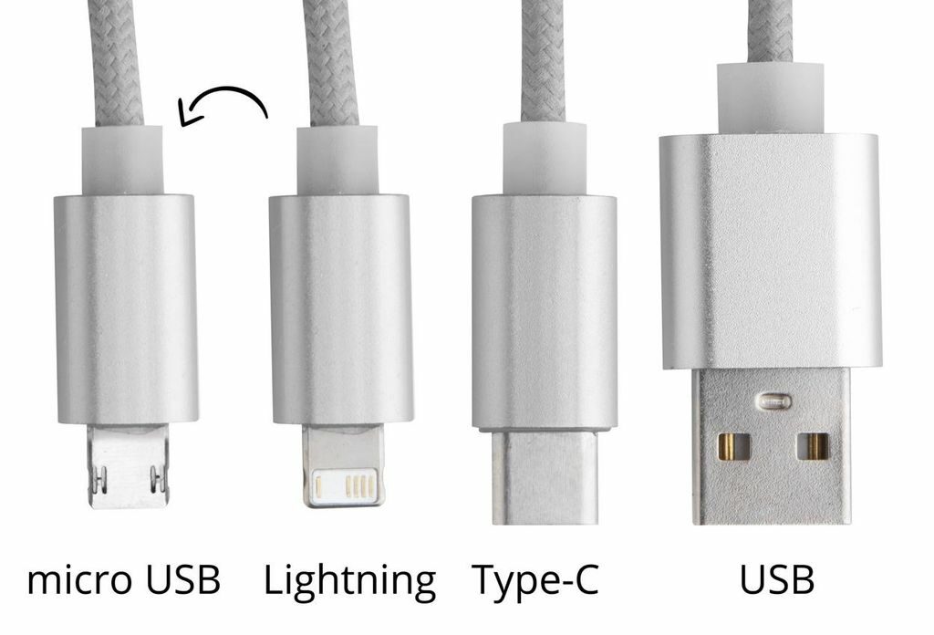 Кабель зарядний USB Scolt сріблястий - AP721102-21- Фото №2