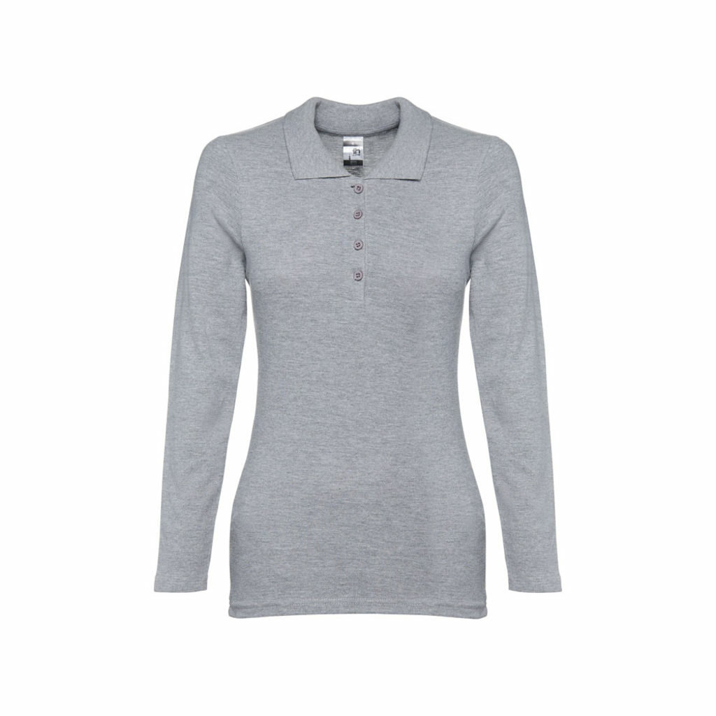 BERN WOMEN. Женское поло с длинным рукавом матовый светло-серый  размер XXL - 30145-183-XXL- Фото №2