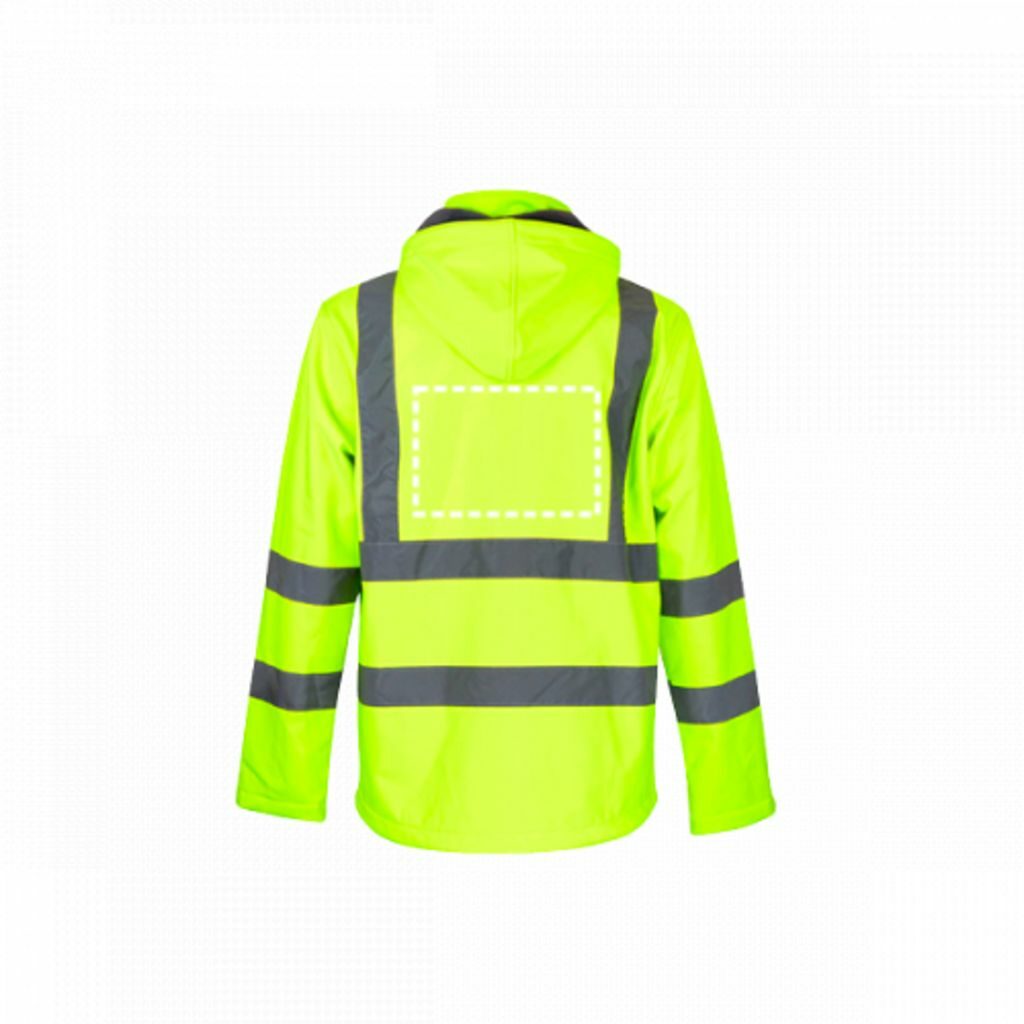 THC ZAGREB WORK. Чоловіча куртка softshell зі світловідбивачами та зі знімним капюшоном жовтий гексахром  розмір L - 30182-188-L- Фото №4