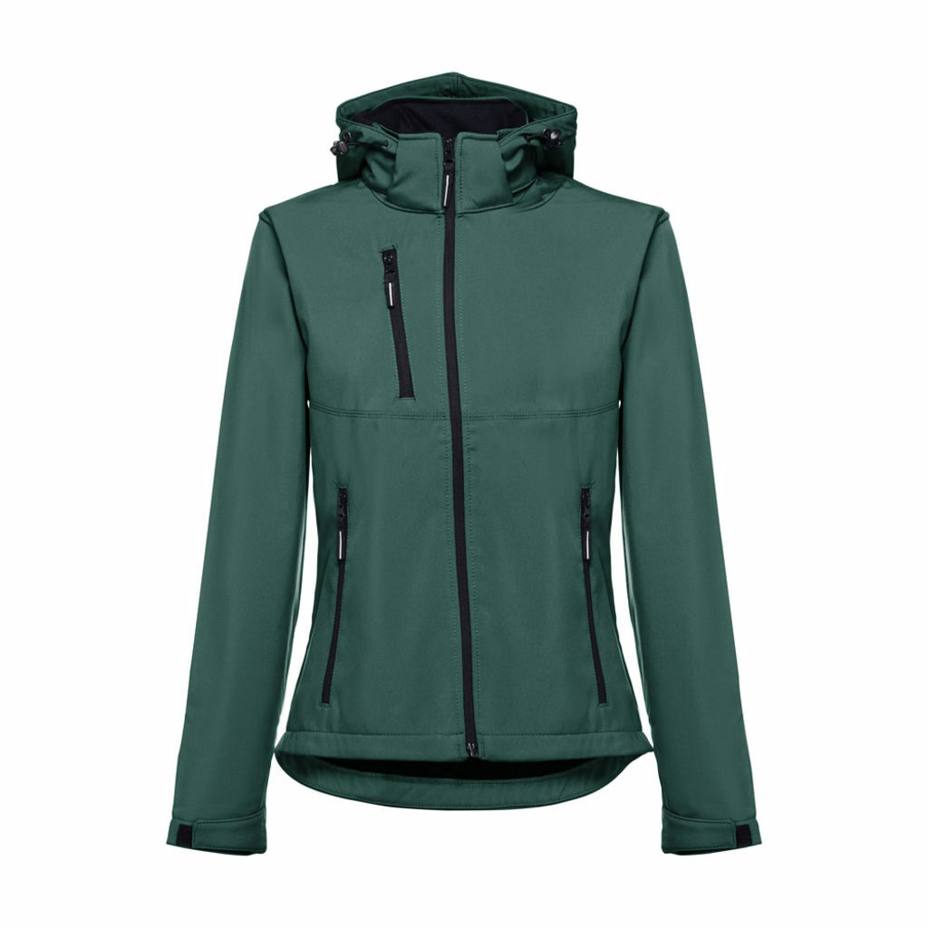 ZAGREB WOMEN. Жіночий SoftShell зі знімним капюшоном темно-зелений  розмір S - 30181-129-S- Фото №1