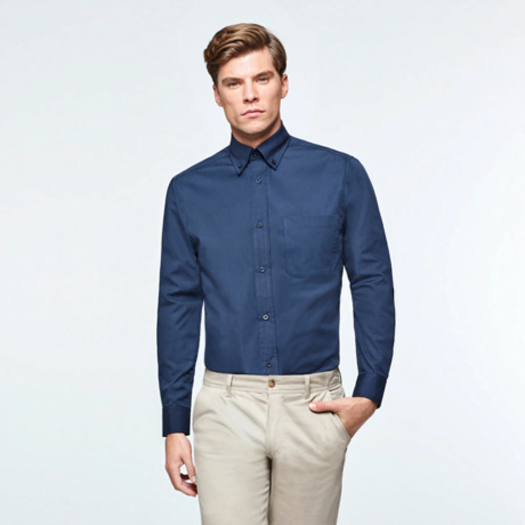 AIFOS L/S Сорочка чоловіча з довгим рукавом та кишенею небесно-блакитний  розмір XL - CM55040465- Фото №2