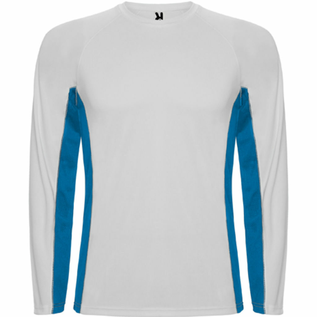 SHANGHAI L/S Спортивная комбинированная футболка с двумя полиэстерными тканями белый, королевский синий  размер XL - CA6670040105- Фото №1