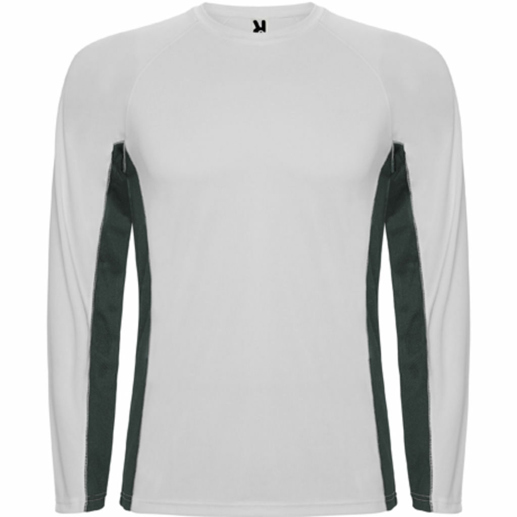 SHANGHAI L/S Спортивная комбинированная футболка с двумя полиэстерными тканями белый, темно-серый  размер XL - CA6670040146- Фото №1