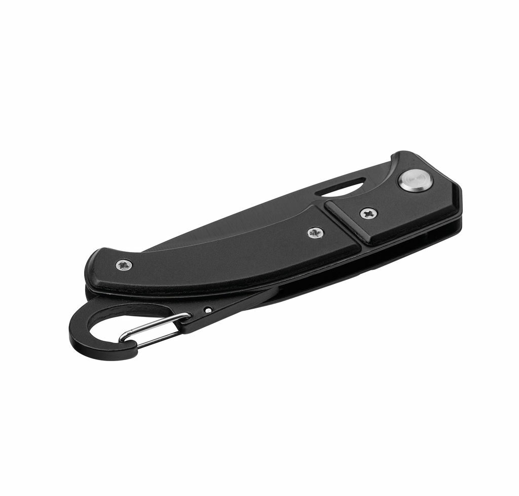 Карманный нож из нерж. стали с предохранит., лезв. 6,4 см, BEAVER черный - 94037-103- Фото №1