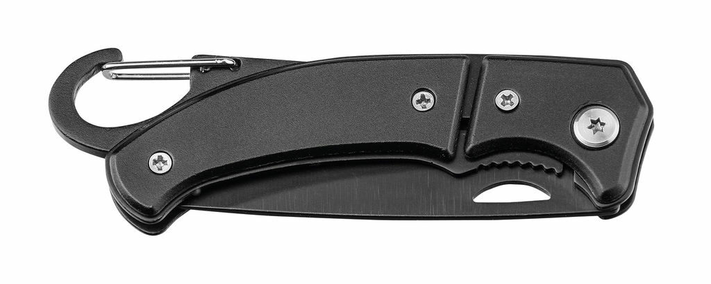 Карманный нож из нерж. стали с предохранит., лезв. 6,4 см, BEAVER черный - 94037-103- Фото №2