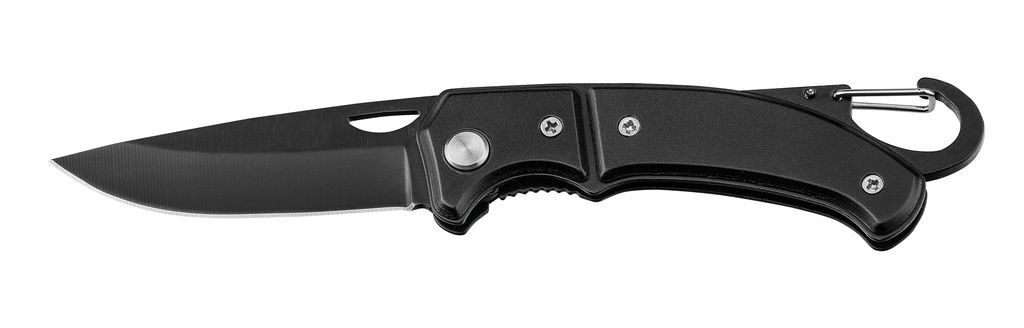 Карманный нож из нерж. стали с предохранит., лезв. 6,4 см, BEAVER черный - 94037-103- Фото №3