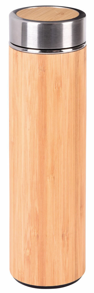 Кружка термическая BAMBOO GO коричневый, серебряный - 56-0304570- Фото №2