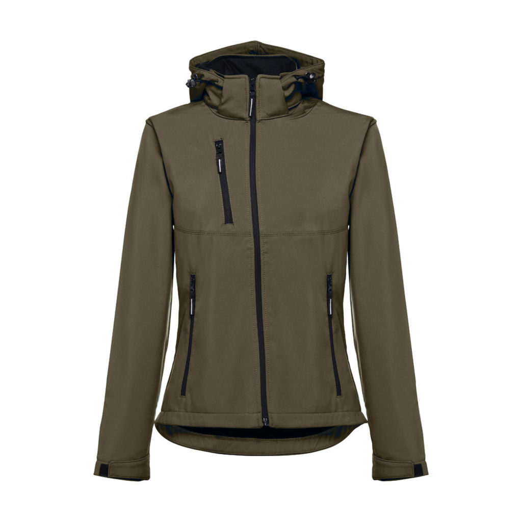 THC ZAGREB WOMEN. Жіноча куртка softshell зі знімним капюшоном зелений армійський  розмір S - 30181-149-S- Фото №1