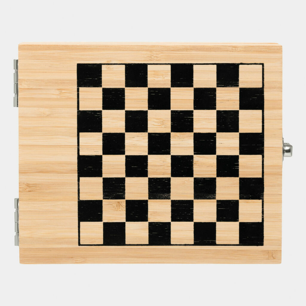 Винный набор BAMBOO CHESS с игрой в шахматы коричневый - 56-0301163- Фото №3