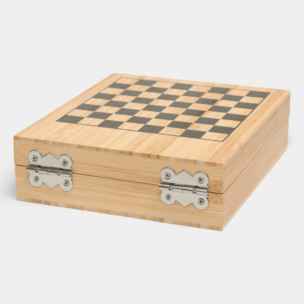 Винный набор BAMBOO CHESS с игрой в шахматы коричневый - 56-0301163- Фото №4