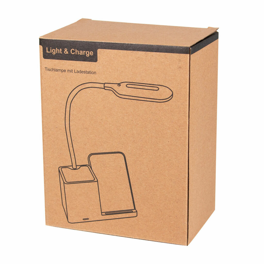Настільна лампа із зарядною станцією LIGHT & CHARGE білий - 56-1107379- Фото №1 Настільна лампа із зарядною станцією LIGHT & CHARGE білий - 56-1107379- Фото №1