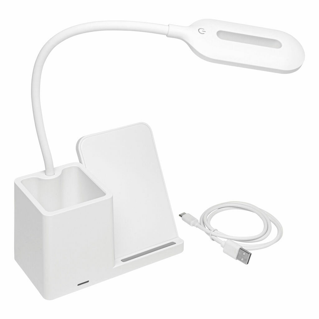 Настільна лампа із зарядною станцією LIGHT & CHARGE білий - 56-1107379- Фото №2 Настільна лампа із зарядною станцією LIGHT & CHARGE білий - 56-1107379- Фото №2