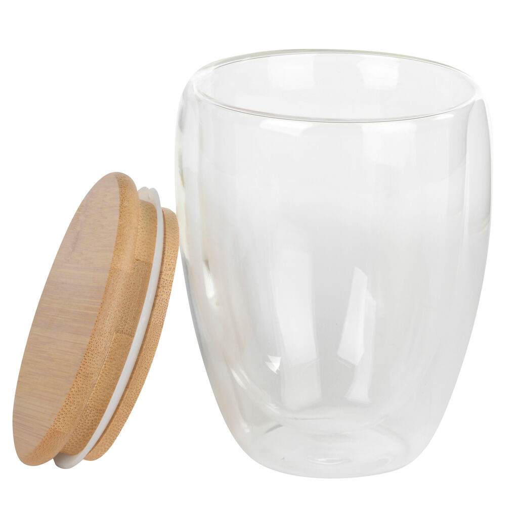Стакан двостінний BAMBOO ART M, місткість бл. 350 мл коричневий, прозорий - 56-0304451- Фото №11