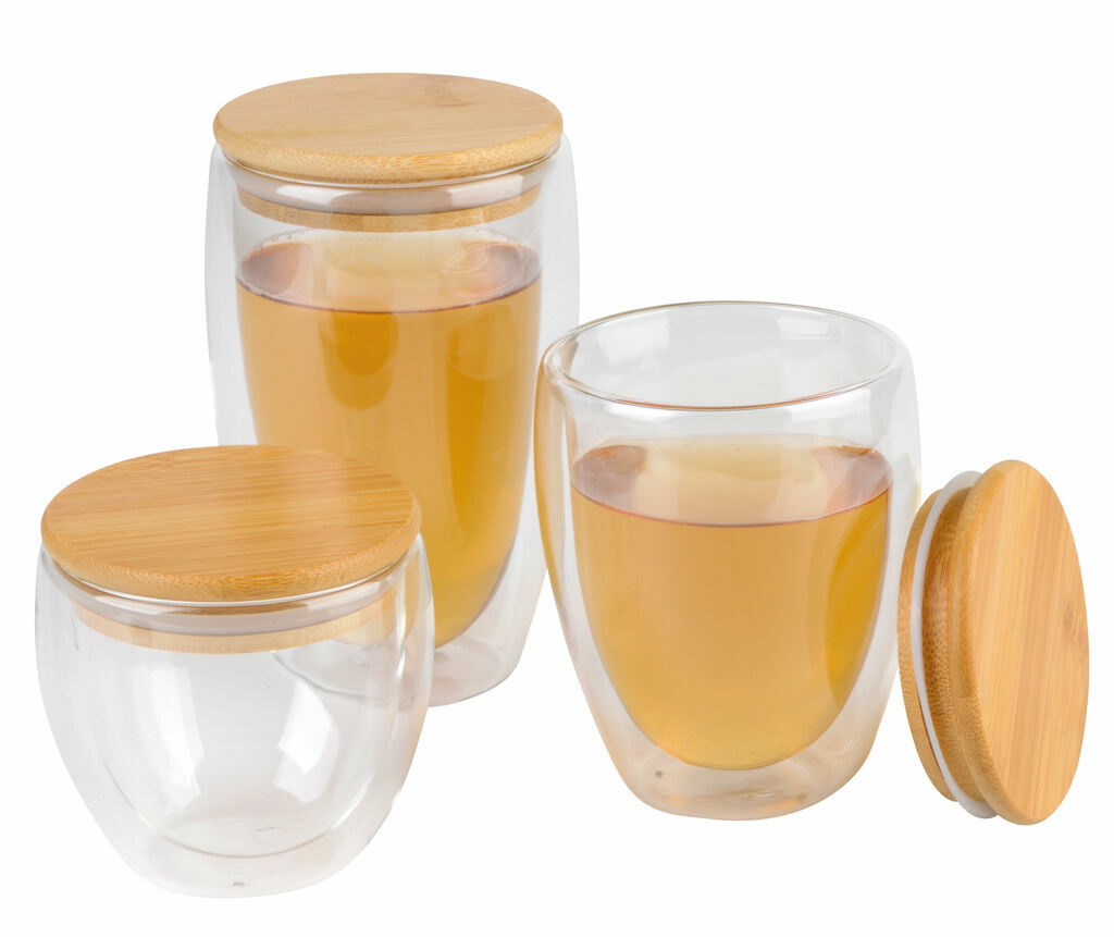 Стакан двухстенный BAMBOO ART S, емкость бл. 250 мл коричневый, прозрачный - 56-0304450- Фото №12