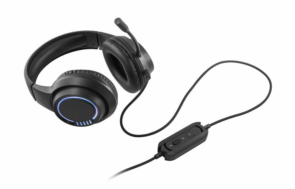 Thorne Гарнитура с RGB-наушниками из АБС-пластика с кабелем 2 м, микрофоном и светодиодной подсветкой RGB черный - 97135-103- Фото №3