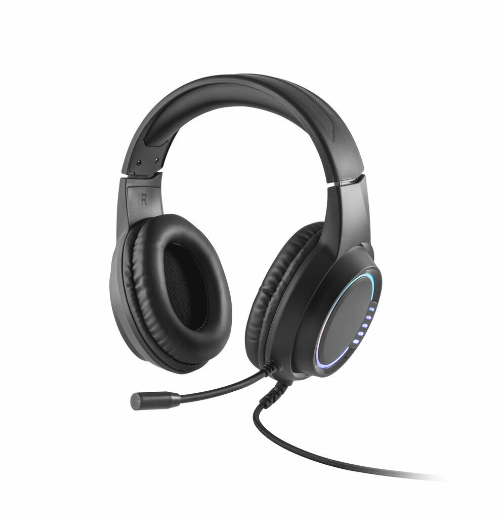 Thorne Гарнитура с RGB-наушниками из АБС-пластика с кабелем 2 м, микрофоном и светодиодной подсветкой RGB черный - 97135-103- Фото №6